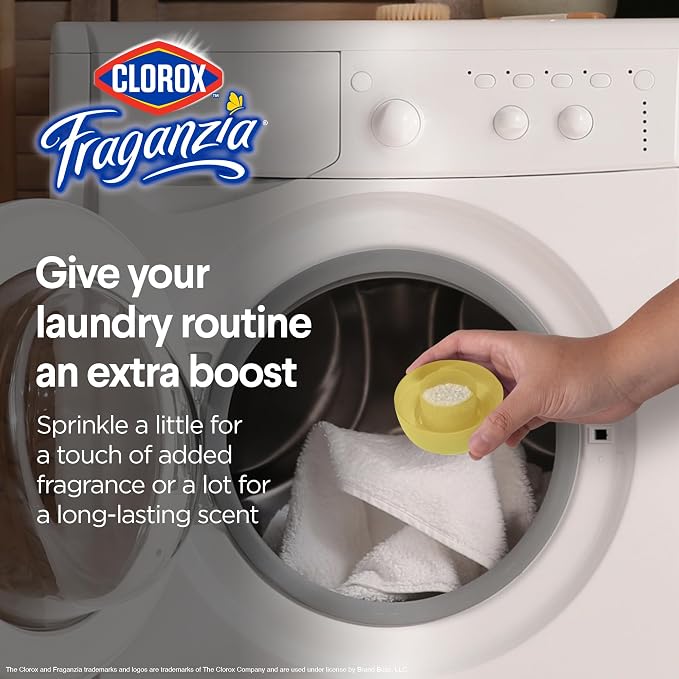 Clorox Fraganzia Laundry Scent Booster Crystals, In-Wash Fragrance Beads for Fresh-Smelling Clothes & Linens, Safe for All Fabrics & Colors, Easy-Pour Bottle, Citrus Blossom Scent, 70 Oz