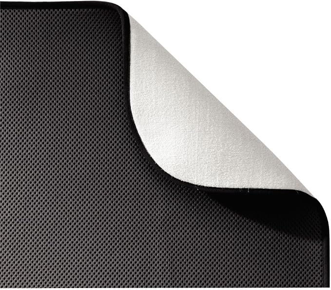 iDesign Fabric Mini Kitchen Countertop Dish Drying Mat, Black | Absorbent