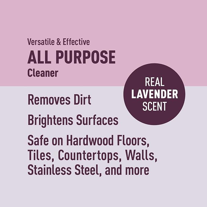Amazon Brand - Presto! All Purpose Cleaner, Lavender Essential Oil Scent, Streak-Free Formula, 32 fl oz, 2-Pack