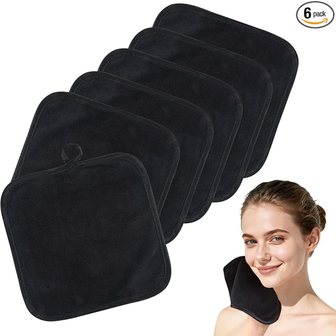 SINLAND Microfiber Facial Cloths Fast Drying Washcloth 8inch x 8inch Absorbent Face Wash Cloth Soft Makeup Remover Cloths