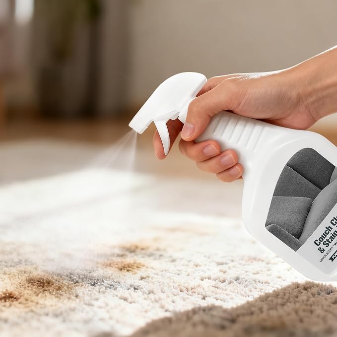Couch Stain Remover Spray: Multi-Surface Upholstery Cleaner | Pet-Safe Non-Toxic Quick-Drying for Fabric Sofas Carpet Furniture Couches & Car Interiors