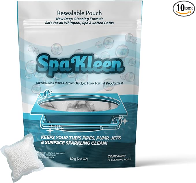 Jetted Tub Cleaner for Whirlpool and Jacuzzi, Unscented Septic Safe Powder, Removes Biofilm Buildup Sludge Soap Scum and Black Flakes, Fast 15-Minute Action, Made in USA
