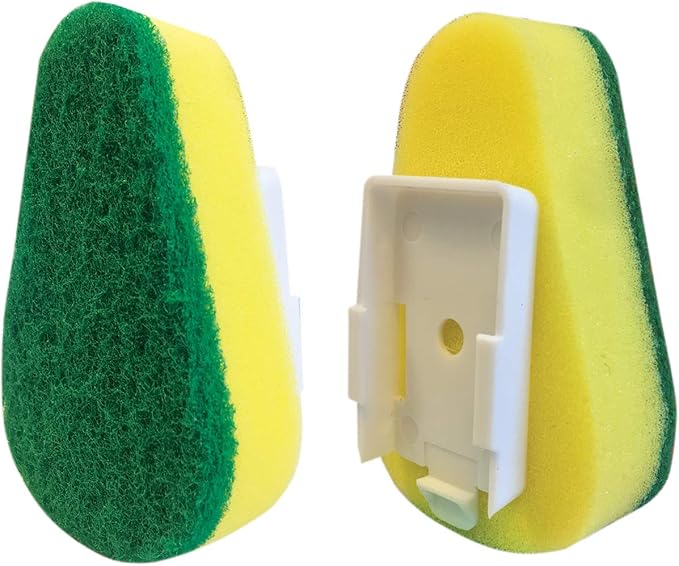 LOLA Soap Dispenser Dish Wand Sponge Head Refills, 2 Pack, Super Absorbent Scrubber, Non-Scratch, for Cleaning Dishes, Sinks and Cookware