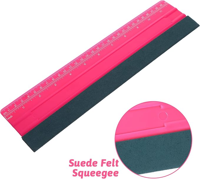 Wallpaper Smoothing Tool, Professional Vinyl Squeegee with Ruler Felt Squeegee for Vinyl Decals Sticker Paper Wallpaper Window Film Tools (12inch)
