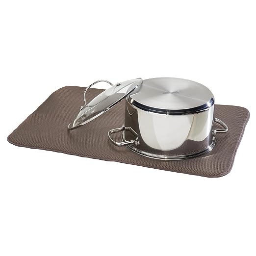 InterDesign iDry Kitchen Mat, 24 x 18 - Extra Large, Mocha/Ivory | For Kitchen Counter, Absorbent, Quick-Drying