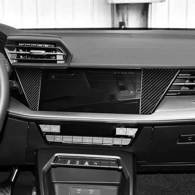 Carbon Fiber Center Console Stickers Fit for Audi A3 8Y S3 2021-2025 | Trim Center Console Navigation Display Side | Accessories | Anti-scratch