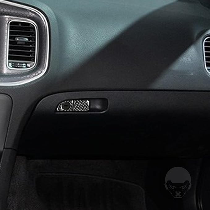 Real Carbon Fiber Trim for Dodge Charger Chrysler 300 Accessories | for Charger 2011+ Chrysler 300 2011-2023 Passenger Side Glove Box Handle Sticker Interior Thick Overlay Decal