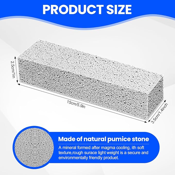 Riuja 6 Pack Pumice Stone Toilet Bowl Cleaner, Pumice Stone for Cleaning | Scouring Stick Removes Hard Water Ring & Rust Stain, Easy to Shape Powerfully Cleans Toilets, Ceramic, Grill, Tub, Pool, Sink