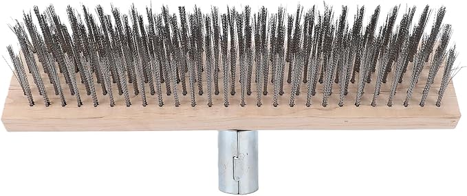 Fafeicy Floor Scrub Brush Heavy Duty Stainless Steel 30cm for Driveway Patio Deck Tile Cleaning for Homeowners
