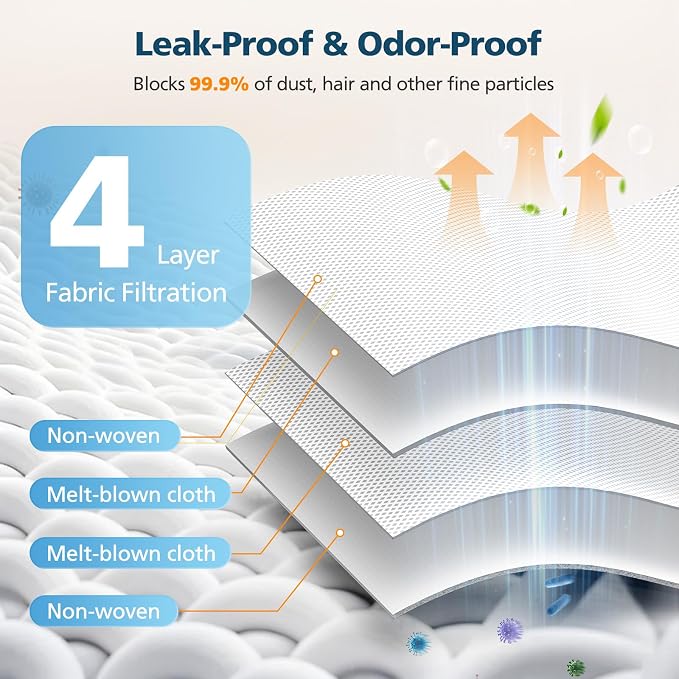 26 Pack QRevo Dust Bags Replacement for Roborock QV 35A, Qrevo S5V, Saros 10/10R, Z70, Curv/Curvx, Q Revo S/Pro/Plus/MaxV/Edge/ S5X/ S5A, S8 MaxV/Max Ultra Robot Vacuum Cleaner