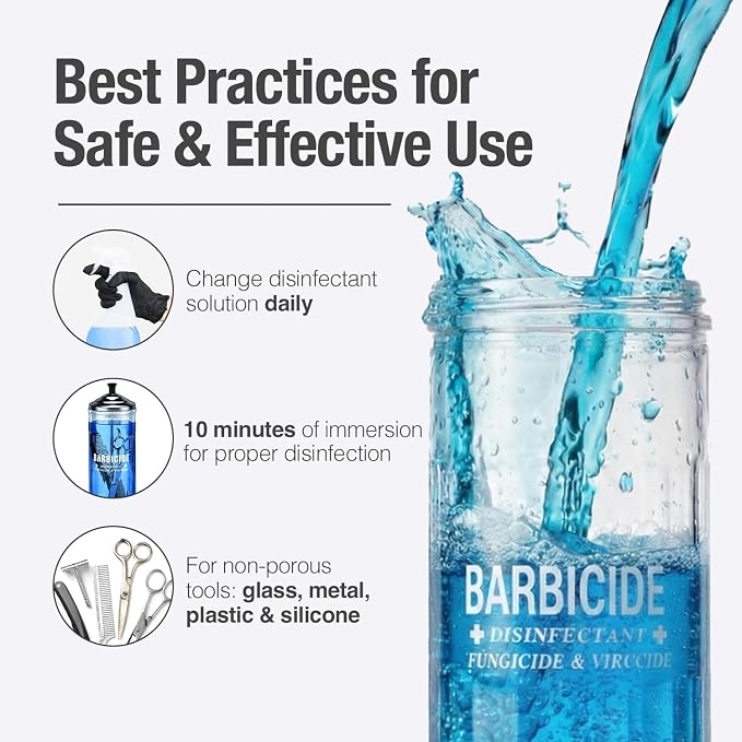 BARBICIDE Half Gallon Disinfectant Concentrate – 2 Pack | EPA-Registered, Hospital-Grade Germicide for Salons & Barbershops | Anti-Rust Solution for Shears, Combs & Professional Tools