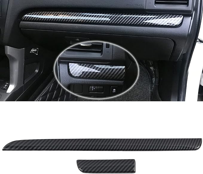 HIGH FLYING for Subaru WRX STI 2015-2021, XV Crosstrek 13-17 Car Accessories Center Console Dashboard Strip Decor Cover Trim ABS Carbon Fiber Grain 2pcs (Not Fit RHD)