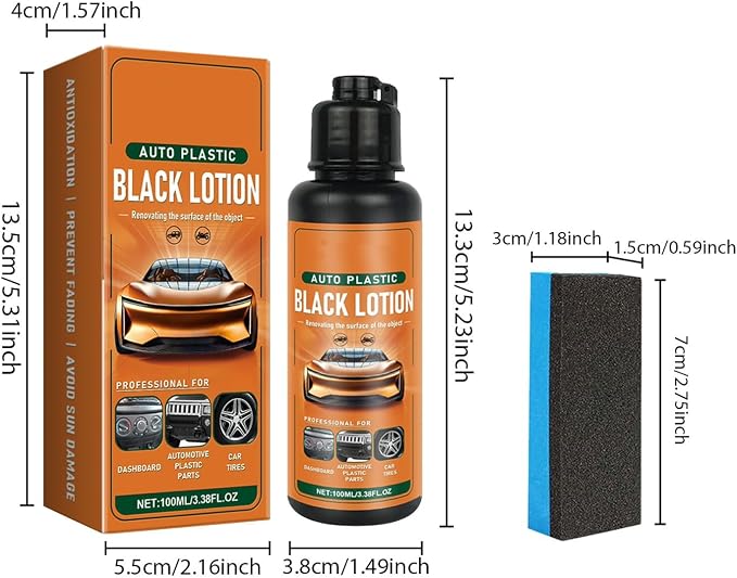 Auto Plastic Restorer Kit - 100ml Plastic Restorer for Cars,Auto Plasti𝐜 Restore𝐫 Lotion Black, Aut𝐨 Plasti𝐜 Black Lotion (1)