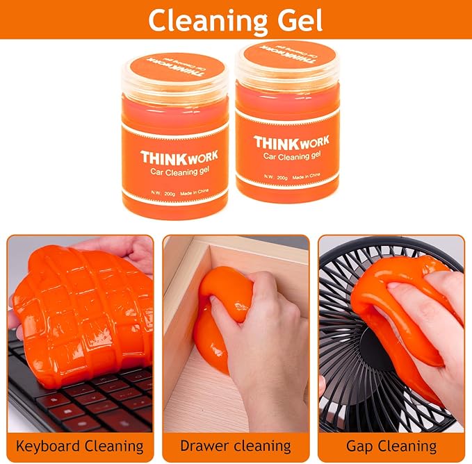 THINKWORK Windshield Cleaner Tool, Car Detailing Kit Interior, Car Cleaning Kit Interior and Exterior Detail Brush, Auto Supplies & Accessories for Men Women | 180 Degree Rotating Head, Extendable Handle, 3 Washable Pads, Streak Free Cleaning for Windo...