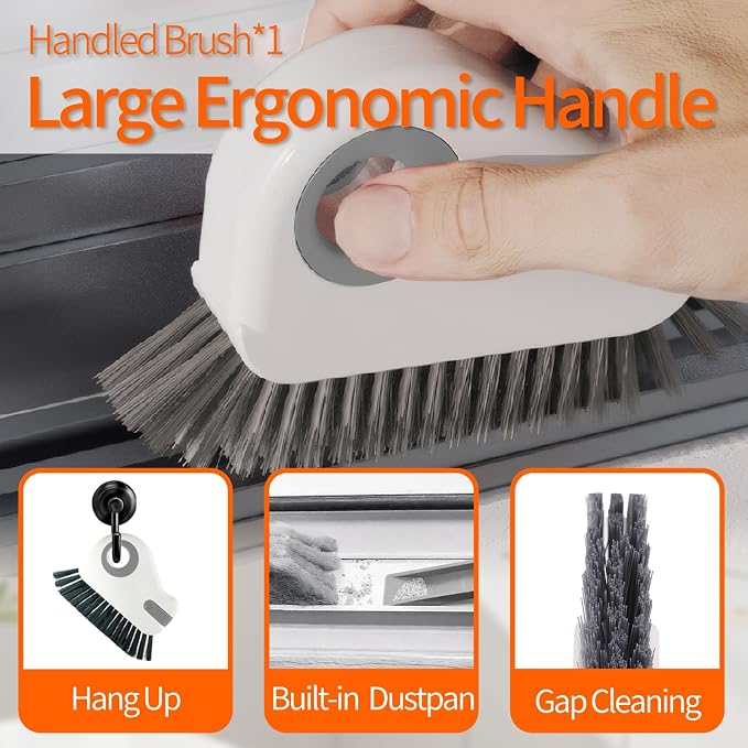 13Pcs Window Track Cleaning Tools - Sliding Door Track Cleaner Kit | Window Sill Cleaner for Door, Tile, Shutter, Corner, Grout, Sink