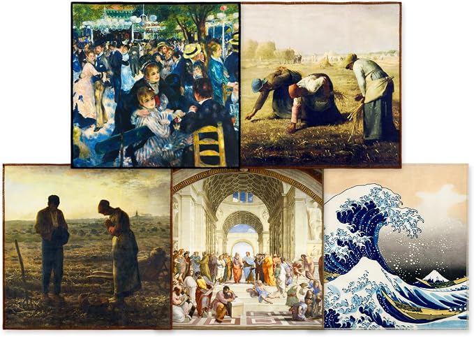 Large [5 Pack] World Best Classic Art Collection 3 - Ultra Premium Quality Clean & Clear Microfiber Cleaning Cloths (Best for Camera Lens, Glasses, Screens, and All Lens.)