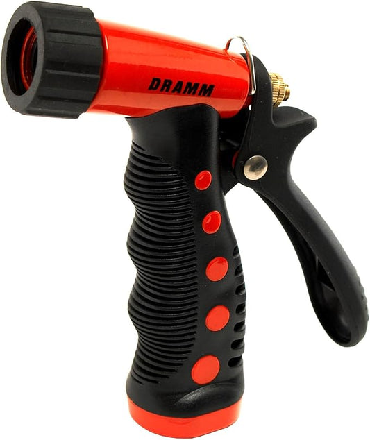 Dramm ColorStorm Premium Pistol Spray Nozzle – Heavy-Duty Adjustable Garden Hose Sprayer with Ergonomic Grip & Variable Water Patterns for Garden, Car, Deck, and Outdoor Cleaning – Red