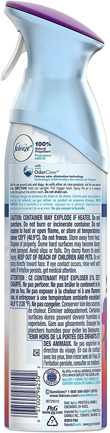 Febreze Air Refresher - with Gain Moonlight Breeze Scent - with New OdorClear Technology - Net Wt. 8.8 OZ (250 g) Per Bottle - Pack of 2 Bottles