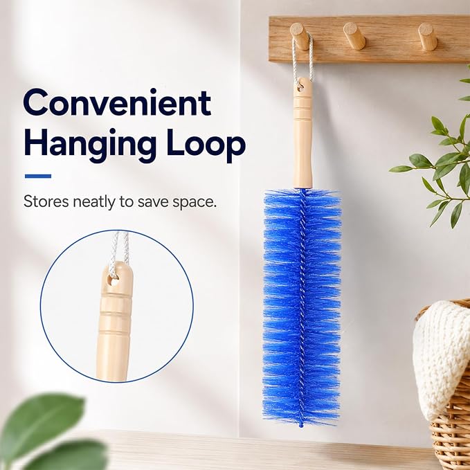 Fan Cleaning Brush, 2 Pack Bendable Microfiber Duster for Air Conditioner Vents, Car Vents & Blinds, Reusable Washable Dust Remover Tool, No-Disassembly Deep Clean (Blue + Gray)