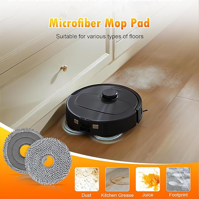26 Pack Replacement Parts for Roborock QV 35A/35S/Qrevo S Pro Robot Vacuum | 2 Mainbrush 6 Side Brush 4 HEPA Filter 6 Mop Pads 6 Dust Bags 1 Cleaning Brush 1 Screwdriver