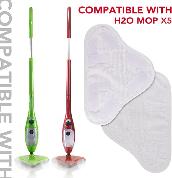 Sgizoku Microfiber Steam Mop Pad Replacement Compatible with H2O H20 Mop X5 Steam Steam Cleaners Washable & Reusable - 8 Pack