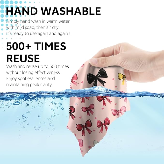 6 PCS Glasses Cleaning Cloth Eyeglass Lens Cleaning Cloth Eyeglasses Wipes Microfiber Reusable Soft for Phone Screens Camera Unisex Women Girls Cute Aesthetic (6.3"x6.3")-Beach Sea Turtle