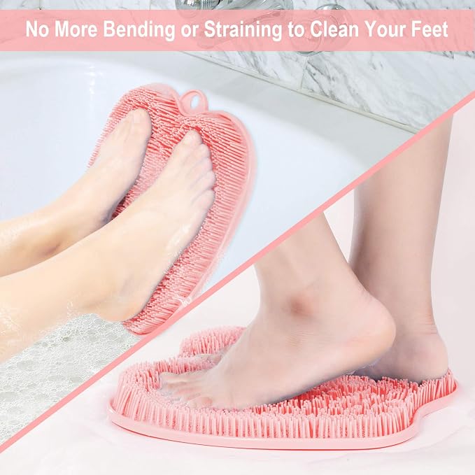BESKAR XL Large Foot Scrubber Mat for Use in Shower - Shower Foot Cleaner to Eliminate Calluses Dead Skin, Foot Massager Mat for Men & Women to Soothe Achy Feet, Non Slip Suction Cups | Cleans, Smooths, Exfoliates, Massages Your Feet Without Bending, I...