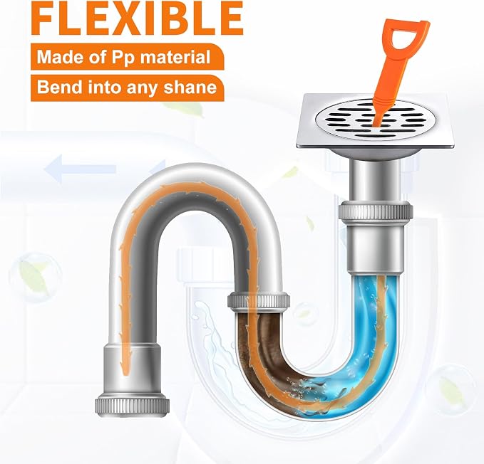 Drain Snake Drain Clog Remover Tool 4 Pack 20 Inch Flexible Hair Removal for Sink Shower Tub and Toilet with Grip Handle Easy Use Kitchen Bathroom Pipe Cleaner- AsonTao