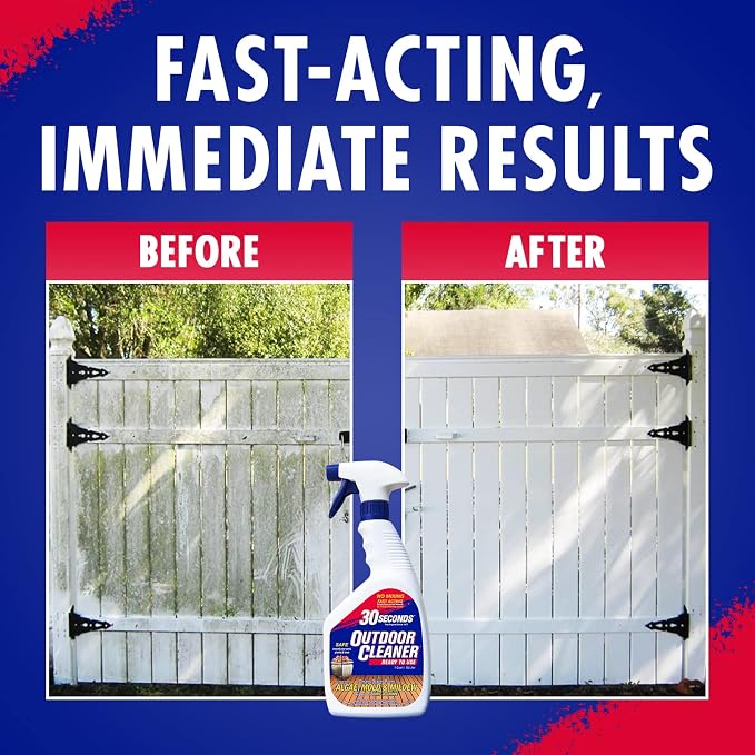30 SECONDS Outdoor Mold & Mildew Stain Remover Spray | Ready To Use | 32 fl. oz. | 2 Pack
