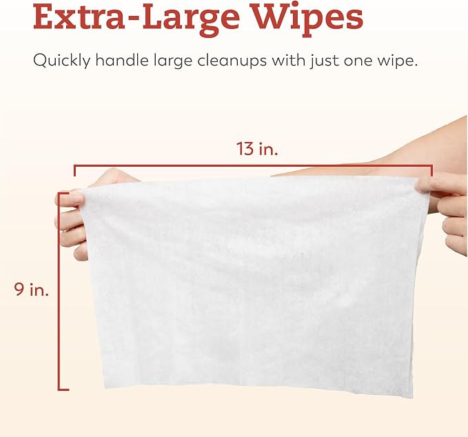 Tranquility Cleansing Wipes, Adult Size Disposable Wet Washcloths, Enriched with Aloe Vera, Chamomille, & Vitamin E, Hypoallergenic, Alcohol-Free, Mild Scented, 9"x13", 56ct Bag (Case of 12)