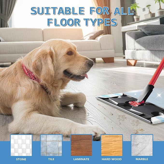 Pure Realm 6 Pack Mop Replacement Pads for Ocedar H2prO Flat Mop System | Washable and Reusable Handle Pads Refills for Floor Cleaning