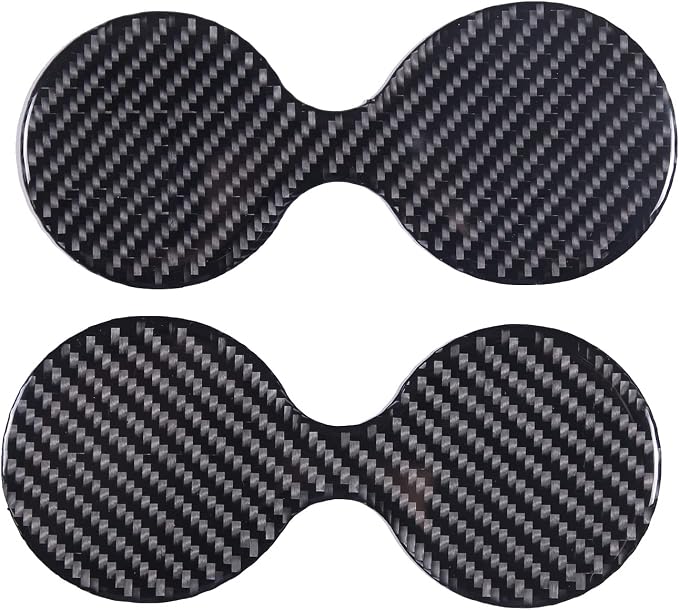 Car Interior Door Groove Gate Pad, Inner Door Slot Mats, Car Cup Holder Coaster Mat for Honda Pilot 2016-2022/ Passport 2019-2023, Carbon Fiber (2rd Row Cupholder Slot Mat)