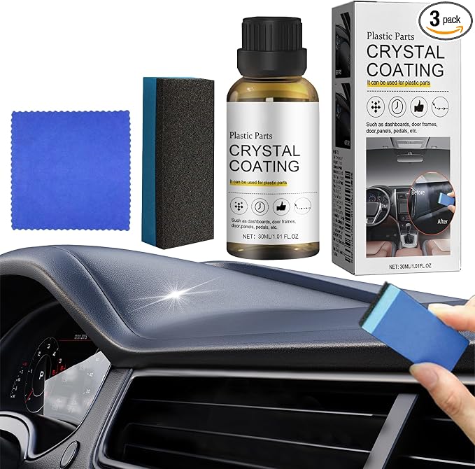 Crystal Coating for Car Plastic Parts, Black Plastic Restorer for Cars, Restaurador De PláSticos Para Auto (1 PC)