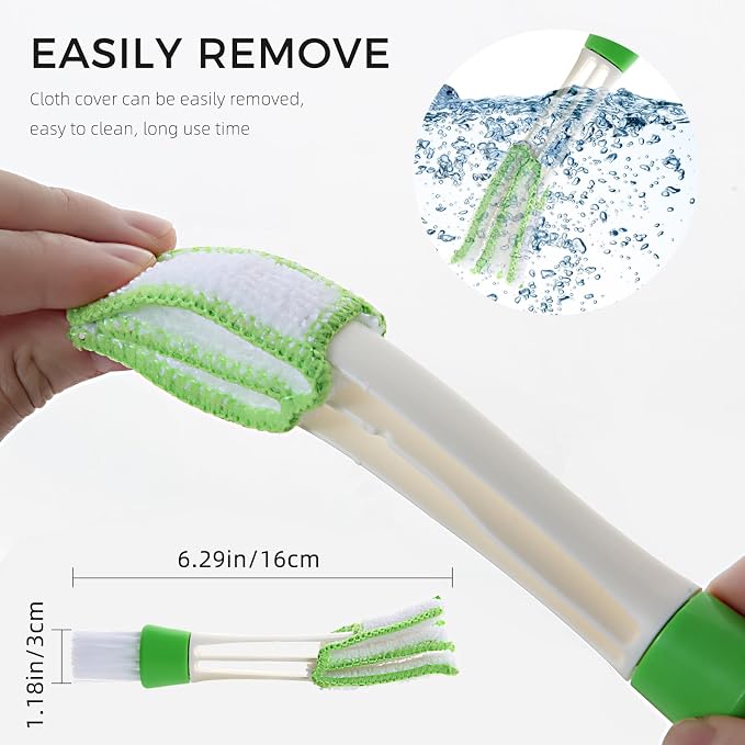 Blind Cleaner Duster Tool, 4Pcs Washable 7-Finger Venetian Window Duster | Microfiber Air Vent Dust Duster, Shutter Cleaning Brush, Blinds Air Conditioner Keyboard Fan Duster Dirt Housekeeping Tool