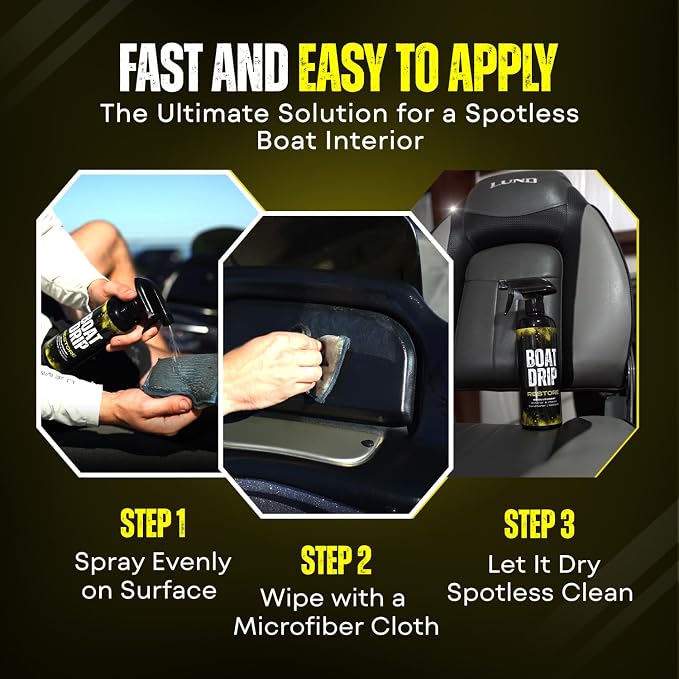 Restore -Interior & Exterior Boat Cleaner with UV Protection- Restores, & Protects Trim, Vinyl, Plastic, Dashboard, & Seats - Water-Resistant, Made in USA