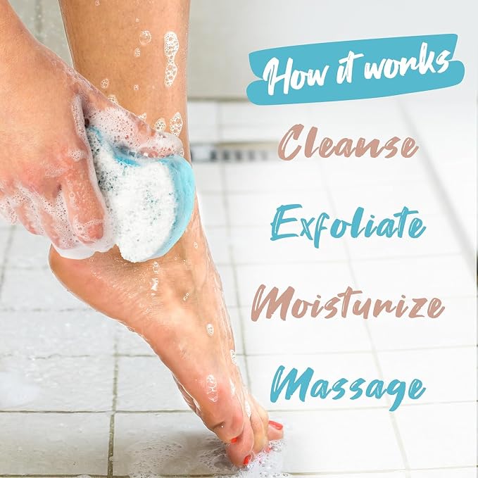 Spongables Pedi Scrub Foot Exfoliating 20+ Wash Sponge, Clean & Fresh, 3 Count