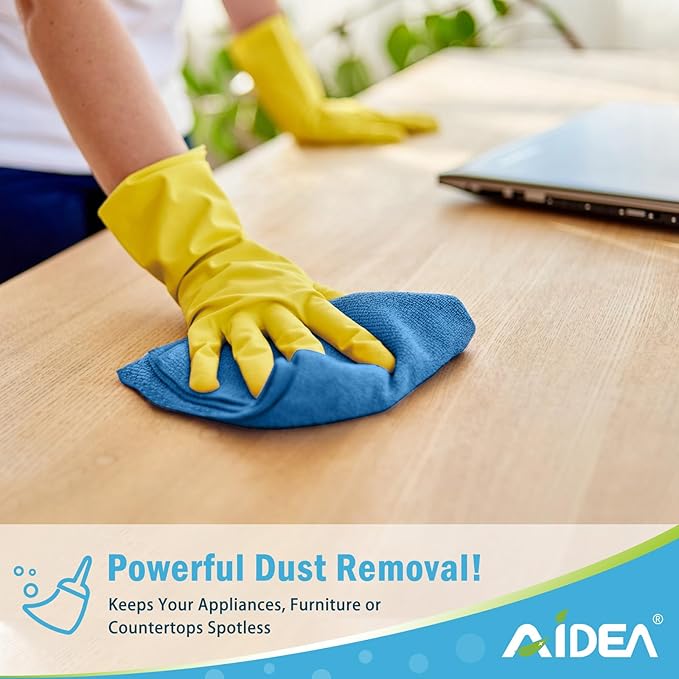 AIDEA Microfiber Cleaning Cloth, 300PK, Soft Absorbent Rags, Microfiber Towels for Cars, Kitchen Towels, Dusting Cloth for Home, Window, Cleaning Supplies, 12"×12"