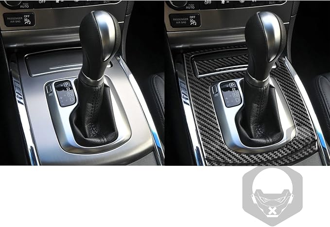 Real Carbon Fiber Trim for Infiniti Accessories | for G37 G25 Q60 Q40 X 2011-2015 Sedan Coupe Convertible Center Console Gear Shift Panel Interior Thick Overlay Decal - A