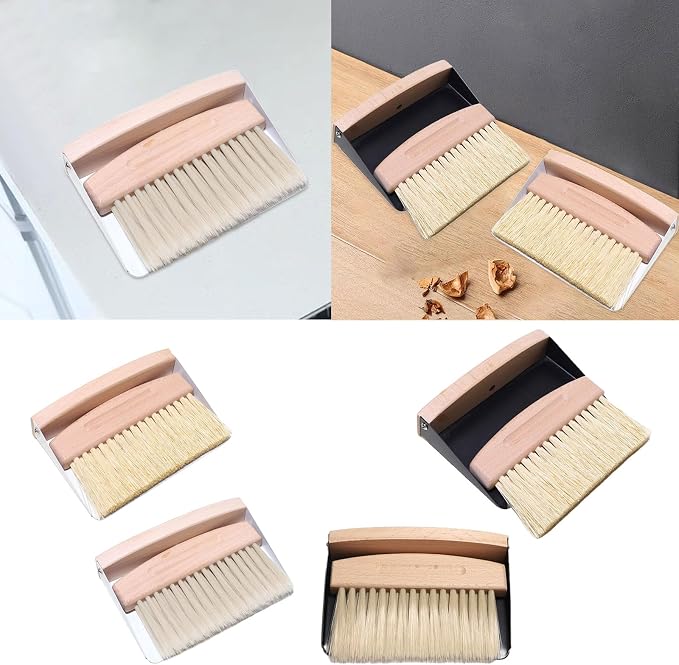 Beechwood Hand Broom And Dustpan For Easy Surfaces And Floor Maintenance Comfortable Grip Brush Beechwood Texture