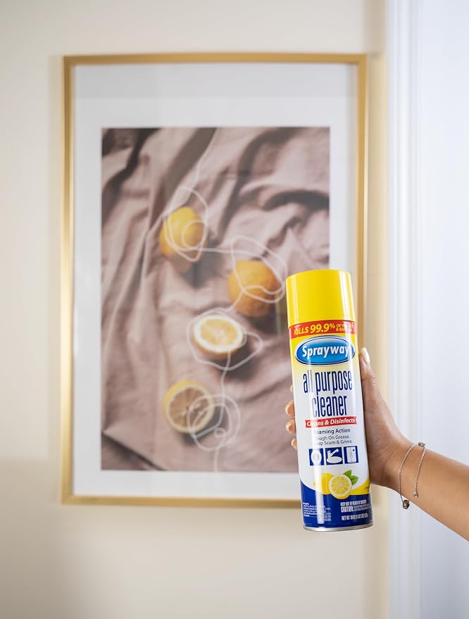 Sprayway All Purpose Cleaner Foaming Spray | Lemon Scent | 19oz | 1 Pack | Disinfectant, Foaming Multi-Surface Cleaner, Cuts Grease & Grime | Kills 99.9% of Germs