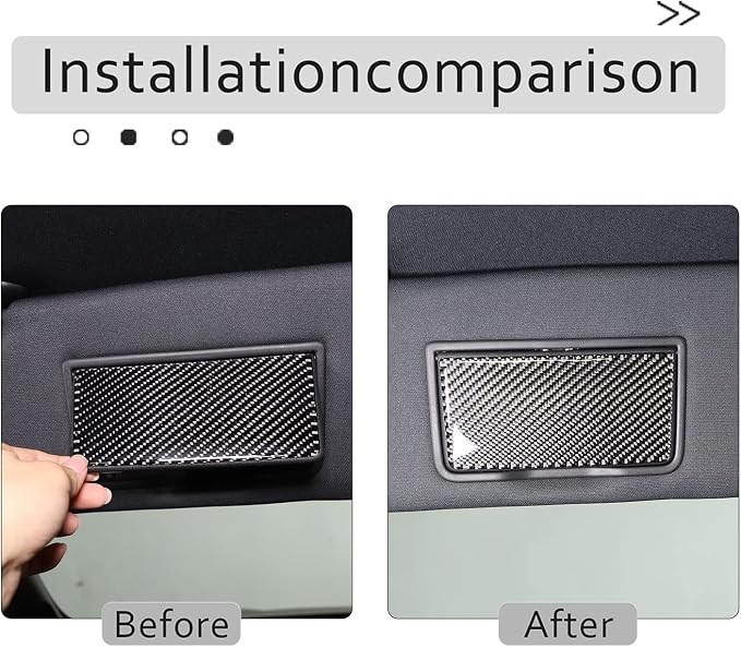 Car Sun Visor Panel Trim Cover Sticker for Honda Pilot 2016-2022/ Ridgeline 2017-2023/ Passport 2019-2023, Car Visor Makeup Mirror Panel Trim Cover, Carbon Fiber (Exterior Threshold_Black)