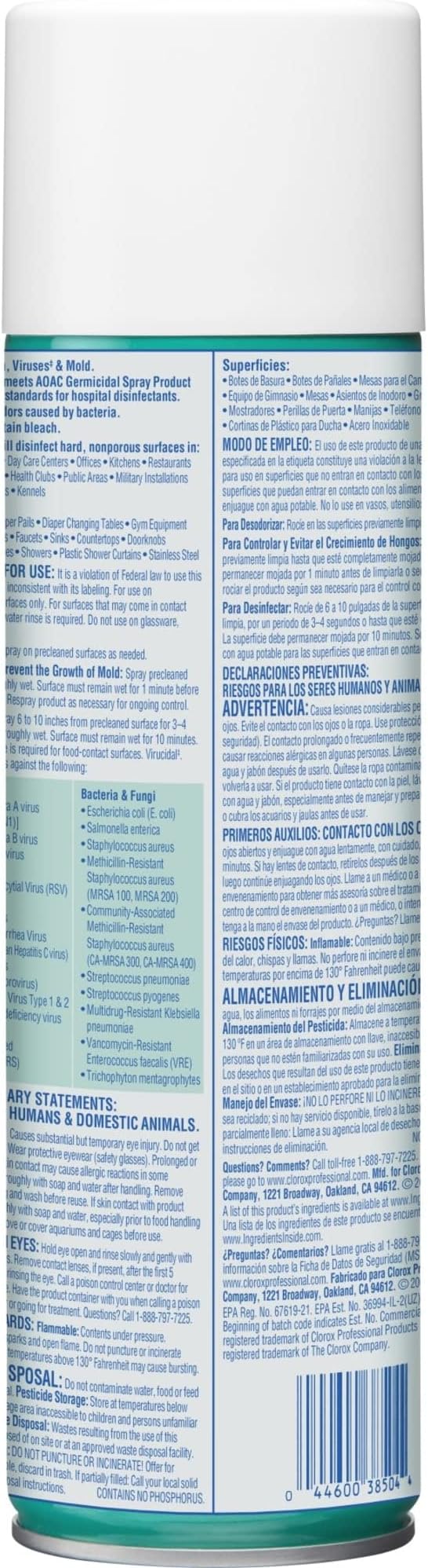 Clorox Disinfectant Spray, 19 Ounce, 1 Each