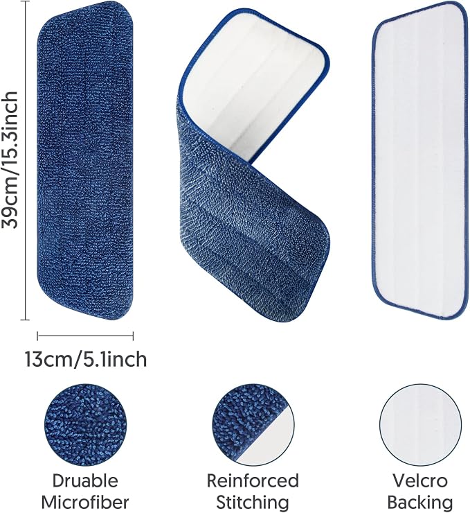 7 Pack Washable Microfiber Mop Pads for Swiffer PowerMop: Wet Mop Refills | Power Mop Refills Multi-purpose, Floor Mop Dust Mop Pads Reusable Replacement, for 13''-15'' Spray Mops Multi-surface Floors