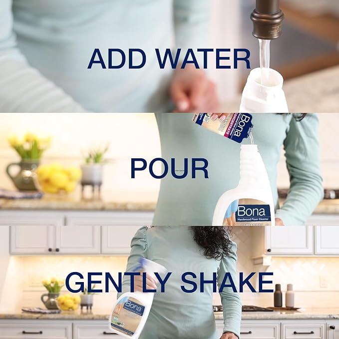 Bona Hardwood Floor Cleaner Concentrate - 1 fl oz - 4-Pack - Residue-Free Floor Cleaning Solution for Bona Spray Mop and Spray Bottle Refill - For Wood Floors