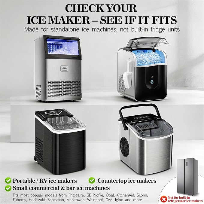 Bellaluce Ice Machine Cleaner Tablets, 32 Effervescent Descaling Tabs, Nickel Safe Cleaner for Countertop, Nugget, Portable & Commercial Ice Makers, Food-Grade Scale Remover for Fresh, Odor-Free Ice