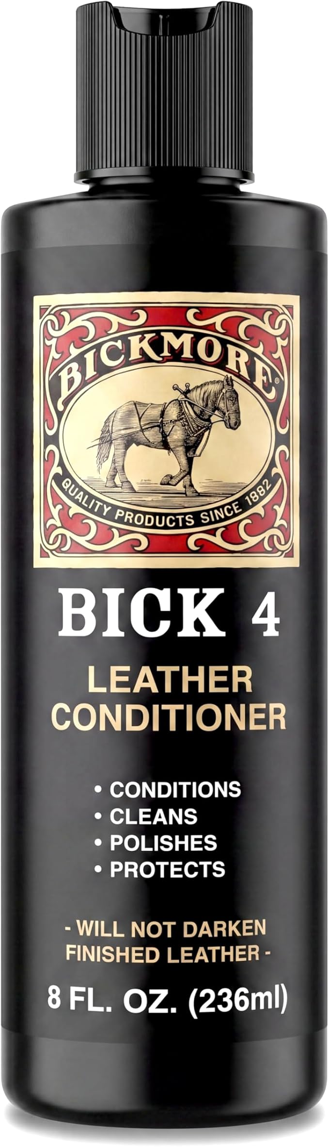 Bick 4 Leather Conditioner & Cleaner, Won't Darken Boots, Couch, Bags 8 oz | Made in USA, For Shoes, Furniture, Jackets, Auto Interiors, Apparel & Accessories