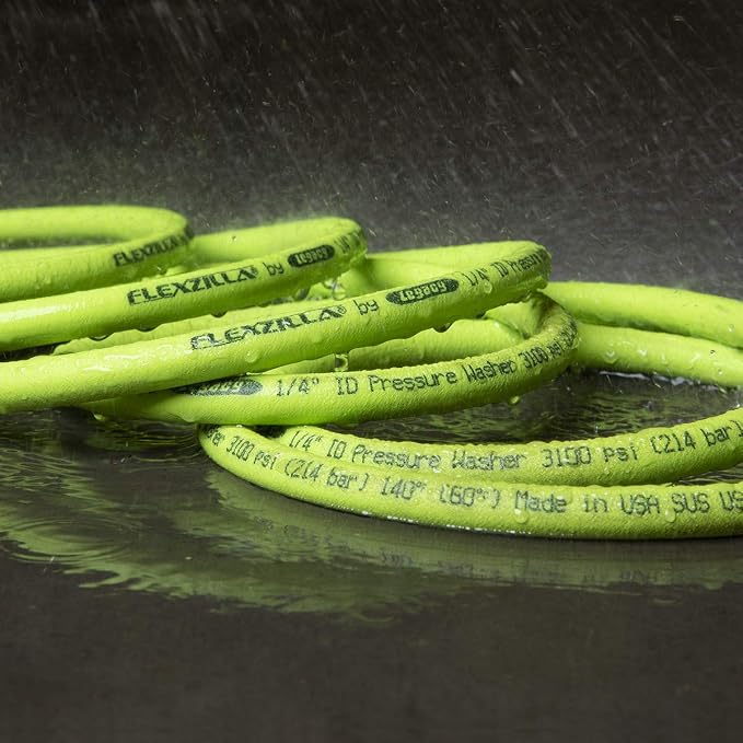 Flexzilla Pressure Washer Replacement Hose, 5/16 in. x 50 ft., 4000 PSI, M22 Fittings, No-Kink, Lightweight, ZillaGreen