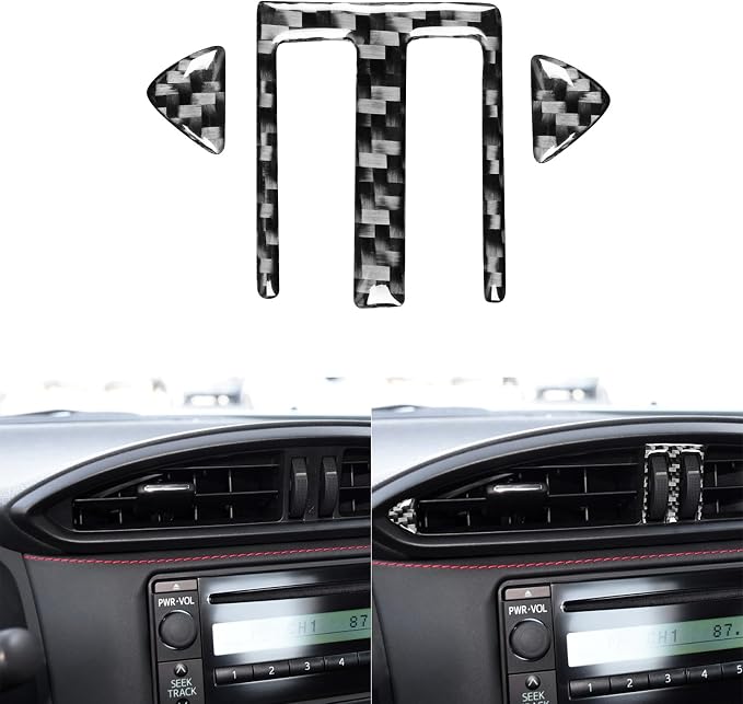 Real Carbon Fiber Trim for Subaru Accessories | for Scion FR-S/Toyota 86 2016 2017 2018 2019 2020 Central Console Air Outlet Vent Control Interior Thick Overlay Decal