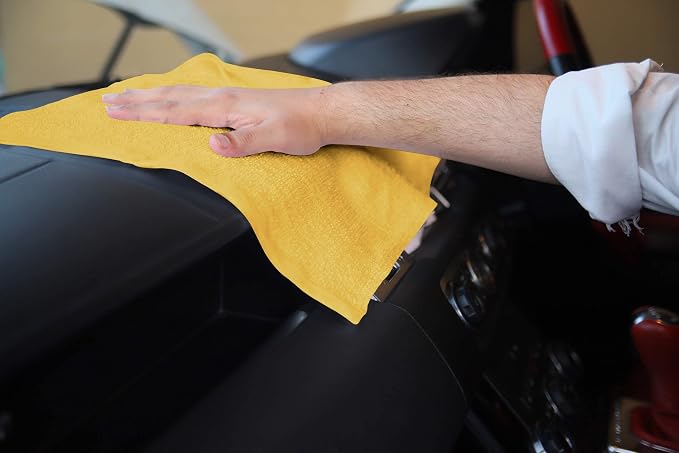 Avalon Towels Bar Towels (Pack of 60) Size 14x17 Inches – 100% Cotton, Absorbent and Reusable Cleaning Rags, Multipurpose Cleaning Towels, Terry Cloth Rags, Durable Shop Rags (Yellow)
