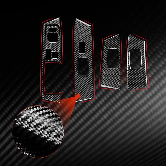 Fit for Toyota 4Runner(N210) 2003-2009 Window Switch Stickers | for SR5/Sport Edition/Limited 2003 2004 2005 2006 2007 2008 2009 | Real Carbon Fiber | Door Window Switch Panel